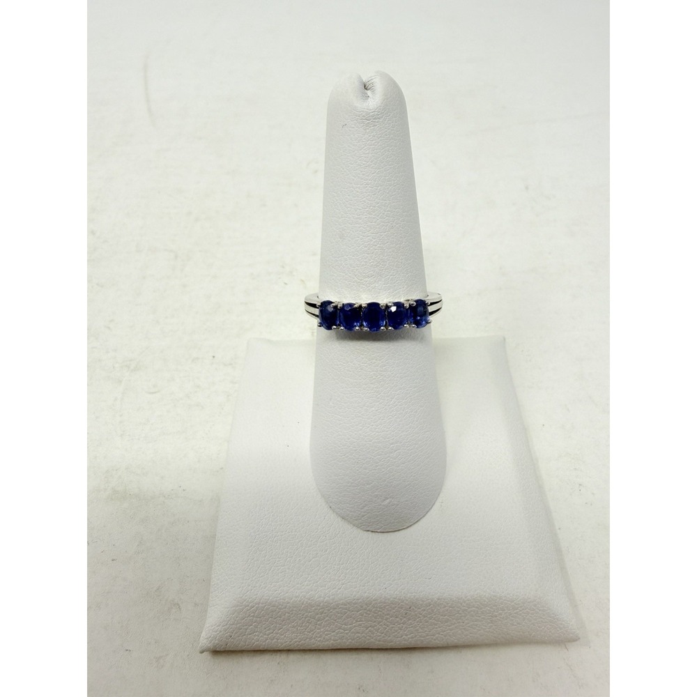 Shop LC Kashmir Kyanite 5 Stone Size 7 Ring Platinum Over Sterling Silver 5293